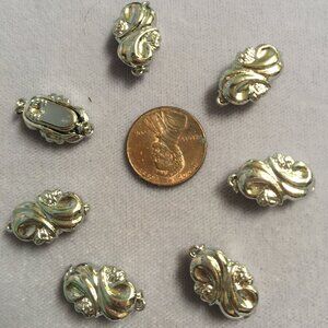 32 Florentine Swirl Silver-plated 19x10mm Oval Box Clasps-Secure & Pretty